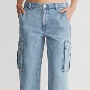 Madewell Low-Slung Straight Cargo Jeans in Coleman Wash 29